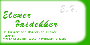 elemer haidekker business card