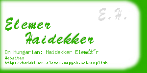 elemer haidekker business card